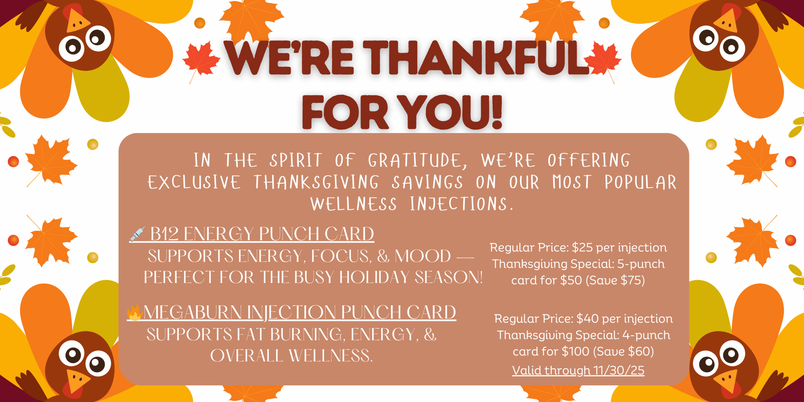 White and Brown Simple Thanksgiving Banner Landscape