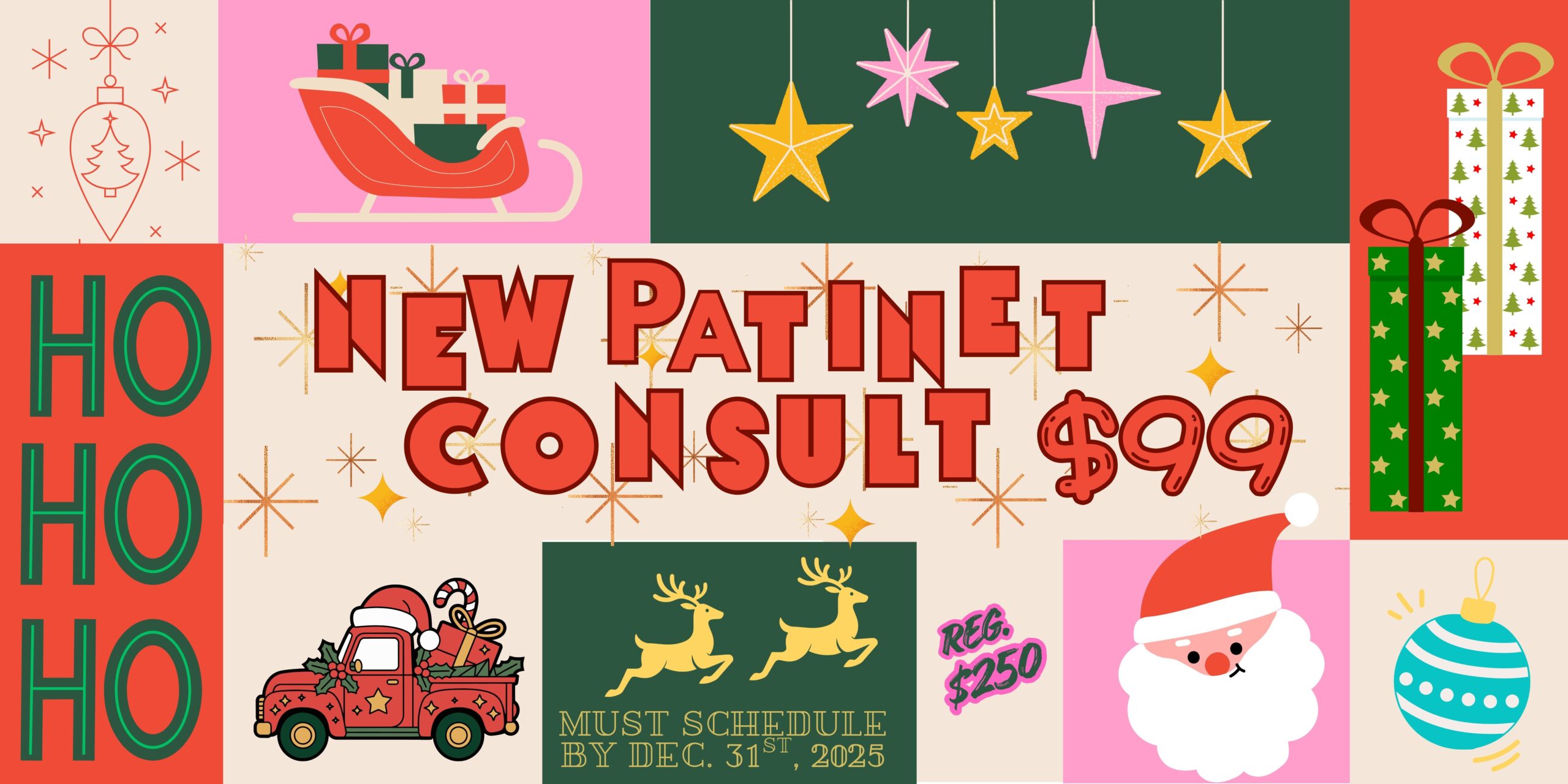 Beige and Red Retro Merry Christmas Banner (1)